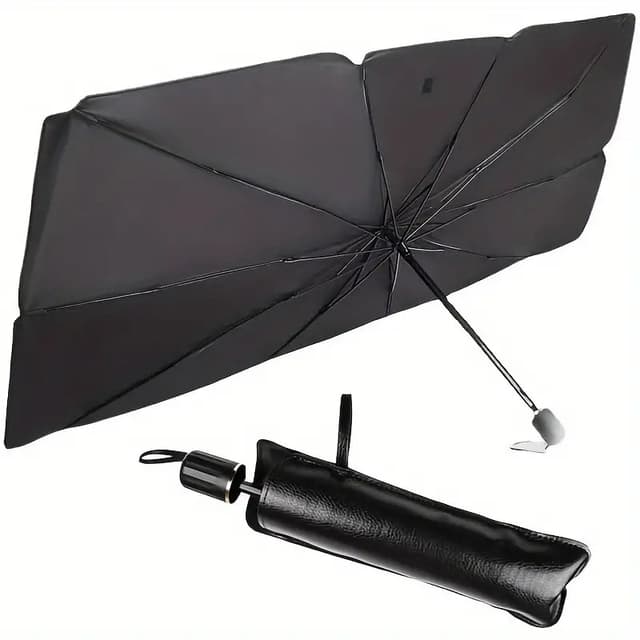 Denx Portable Car Umbrella, Foldable Sunshade and Rainproof Windshield Cover