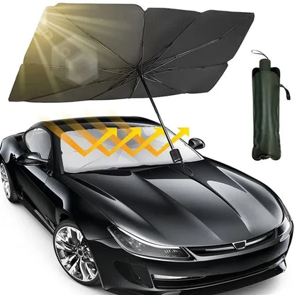 Denx Portable Car Umbrella, Foldable Sunshade and Rainproof Windshield Cover